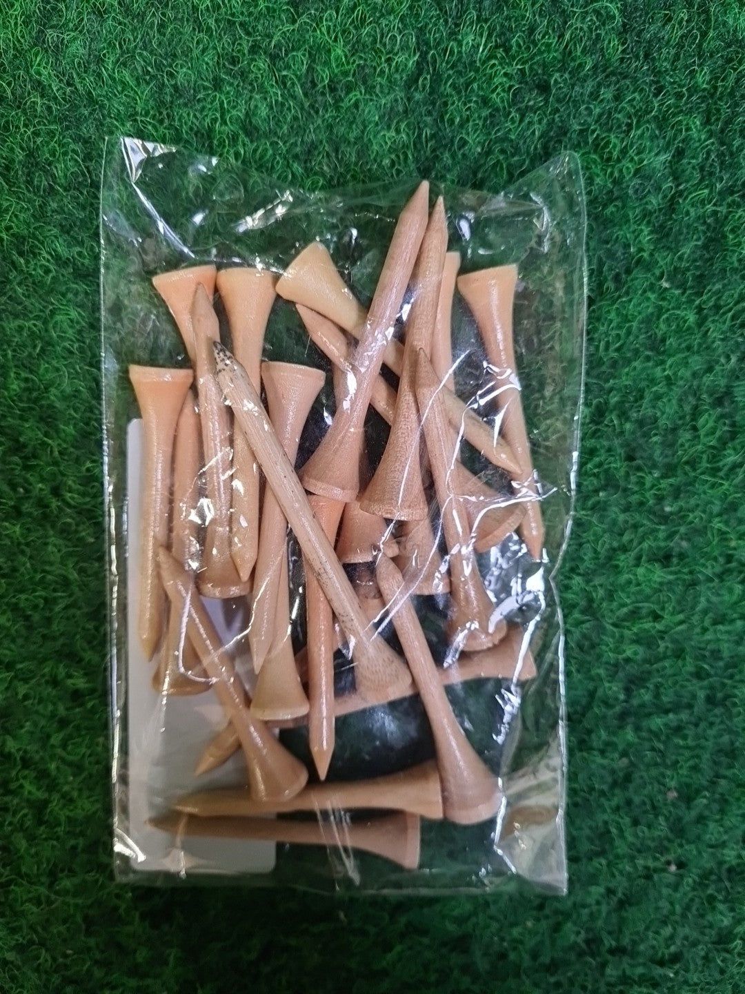 Markenlos Gemischte Tüten, div. Längen, Golftees, Holz, 25 Tees, Holztees - Abbildung 1