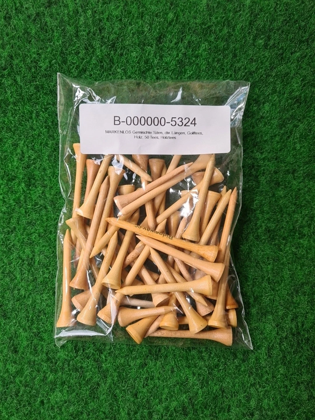 MARKENLOS Gemischte Tüten, div. Längen, Golftees, Holz, 50 Tees, Holztees - Abbildung 1