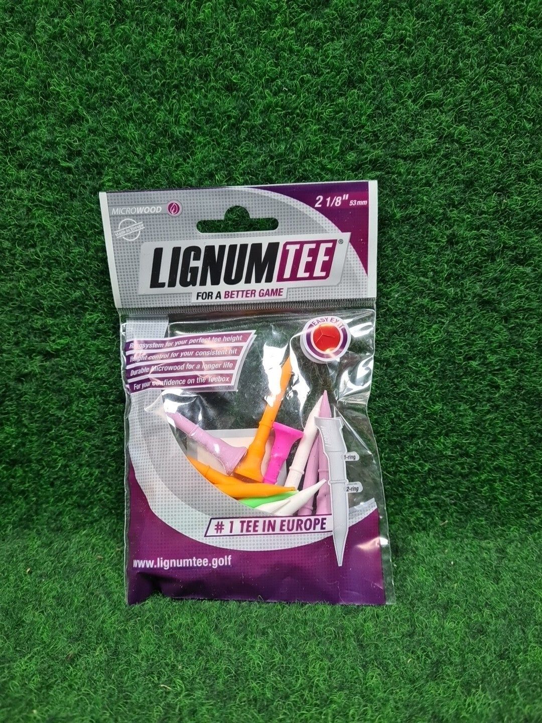 Lignum Tee 2 1/8" 53mm Tees Ringsystem Golftees - Abbildung 1