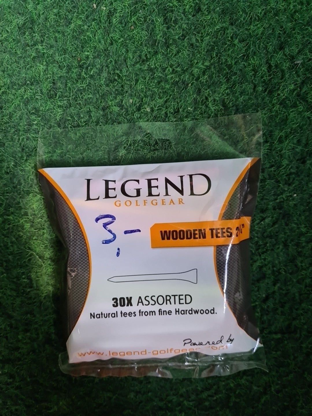 Legend Wooden Tees 2 3/4", Golftees, bunt, 30 Tees, Holztees - Abbildung 1