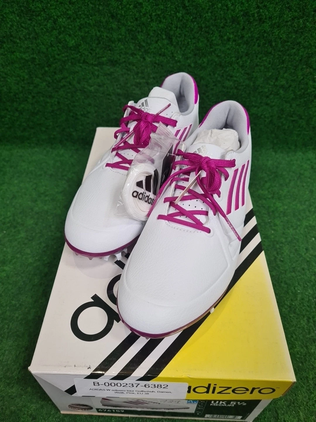 ADIDAS W adizero tour Golfschuh, Damen, Weiß, Pink, EU 38 - Abbildung 1