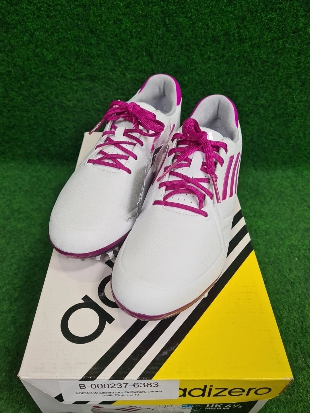 ADIDAS W adizero tour Golfschuh, Damen, Weiß, Pink, EU 40 - Abbildung 1