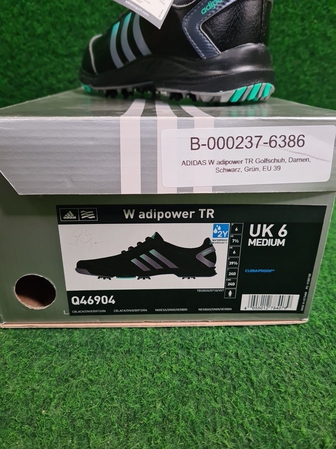 Adidas W adipower TR Golfschuh, Damen, Schwarz, Grün, EU 39 - Abbildung 1