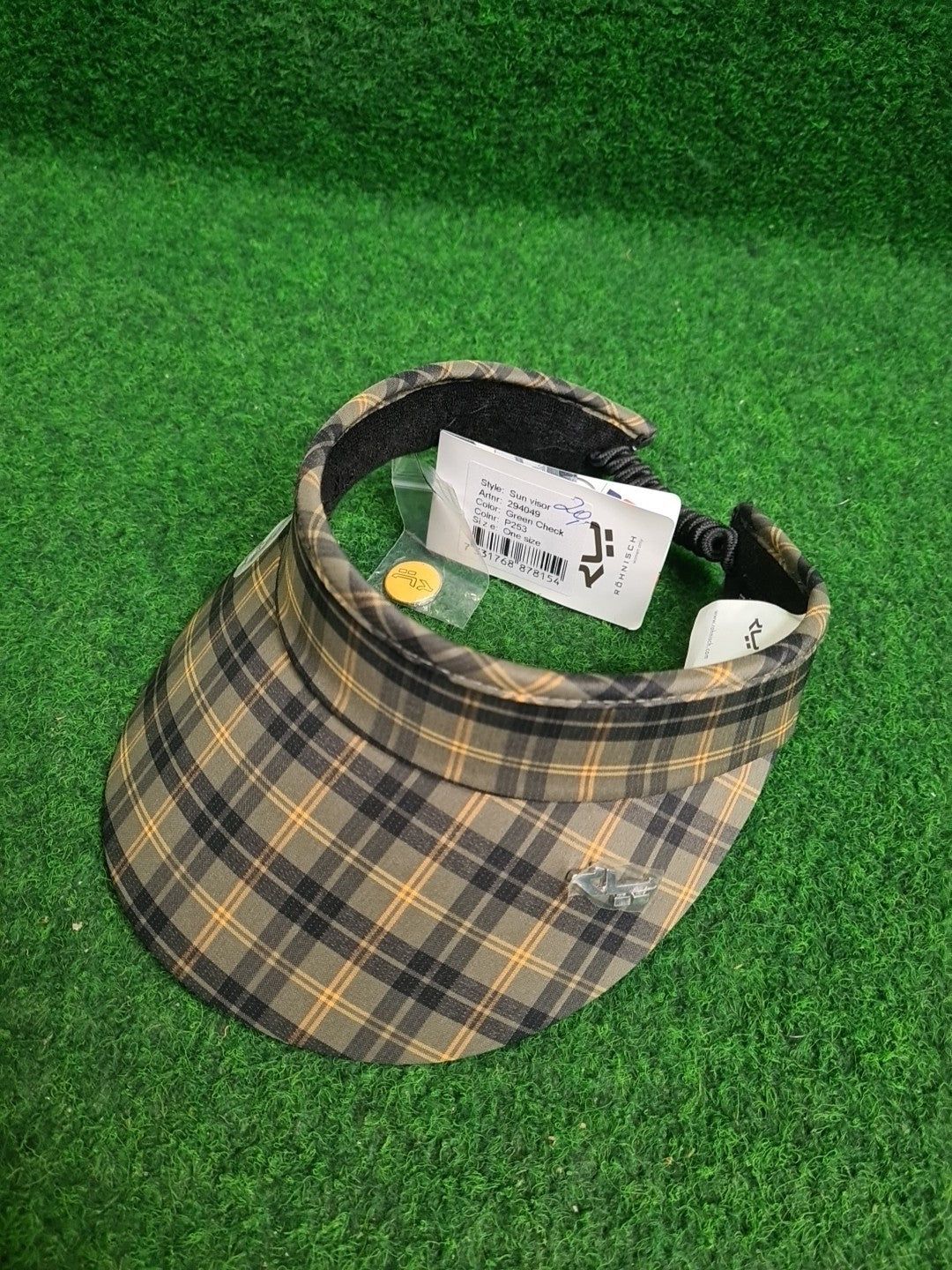 RöHnisch Schirmmütze, Golf Mütze, Sun Visor, Green Check, Größe: One Size, draw string, Damen - Abbildung 1