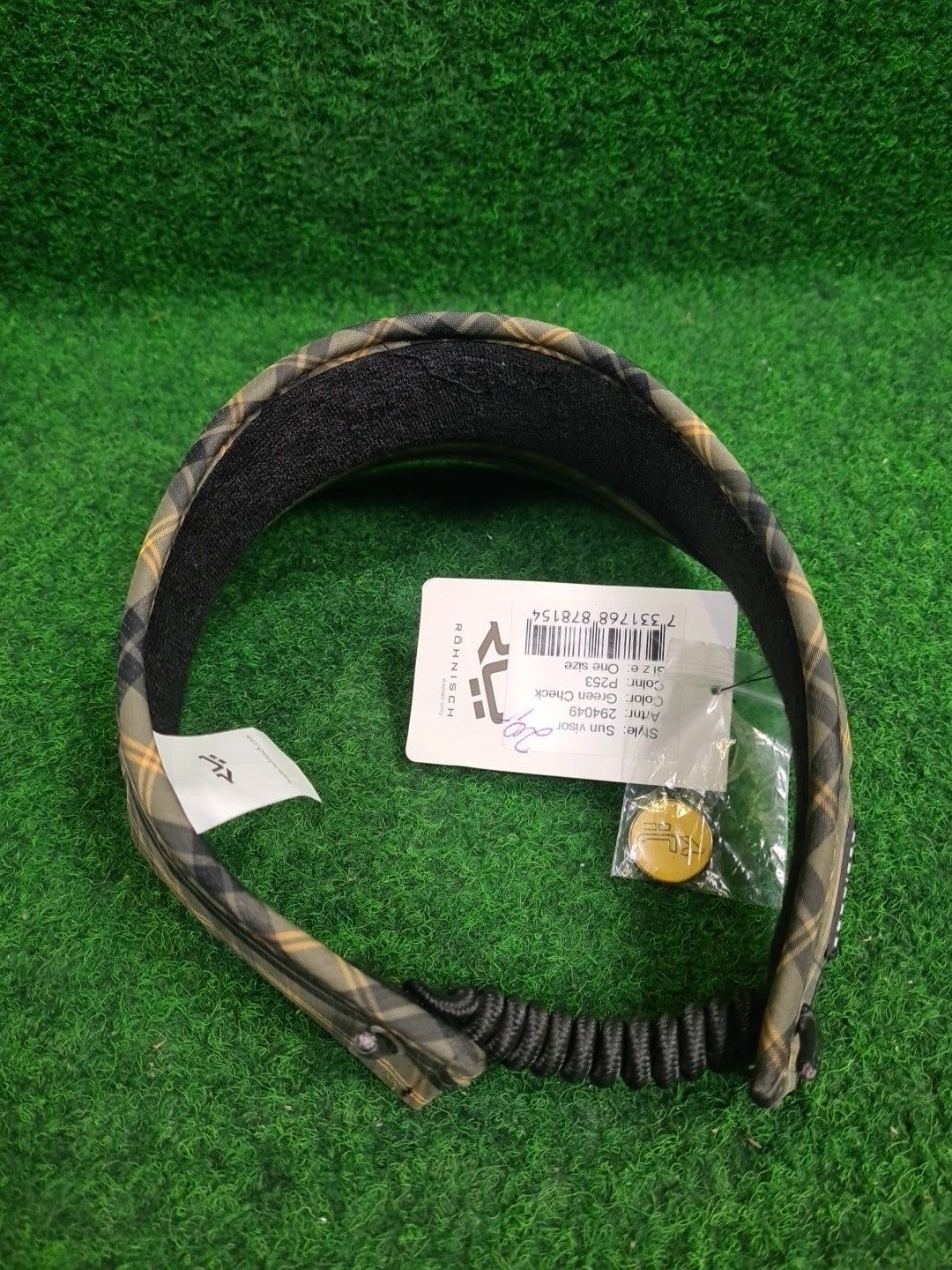 RÖHNISCH Schirmmütze, Golf Mütze, Sun Visor, Green Check, Größe: One Size, draw string, Damen - Abbildung 3