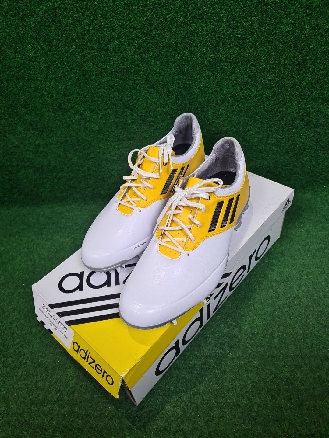 Adidas adizero Tour Golfschuh, Herren, Weiß & Gelb, EU 47 - Abbildung 1
