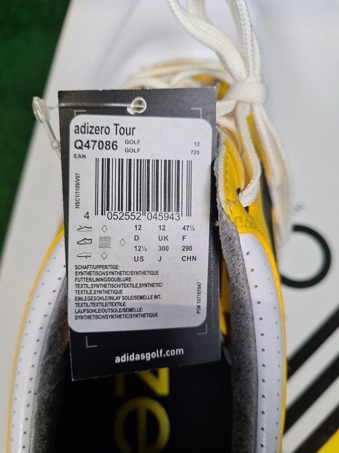 ADIDAS adizero Tour Golfschuh, Herren, Weiß & Gelb, EU 47 - Abbildung 6
