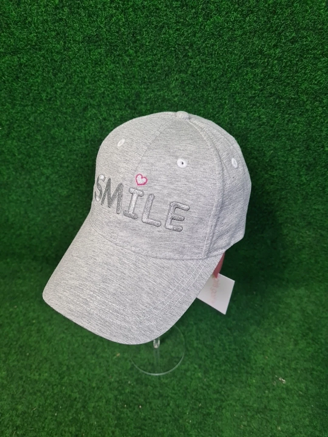 GIRLS GOLF Golf Mütze, Baseball Cap, Grau, One Size, Einstellbar, Damen, "Smile" 100 % Cotton - Abbildung 1