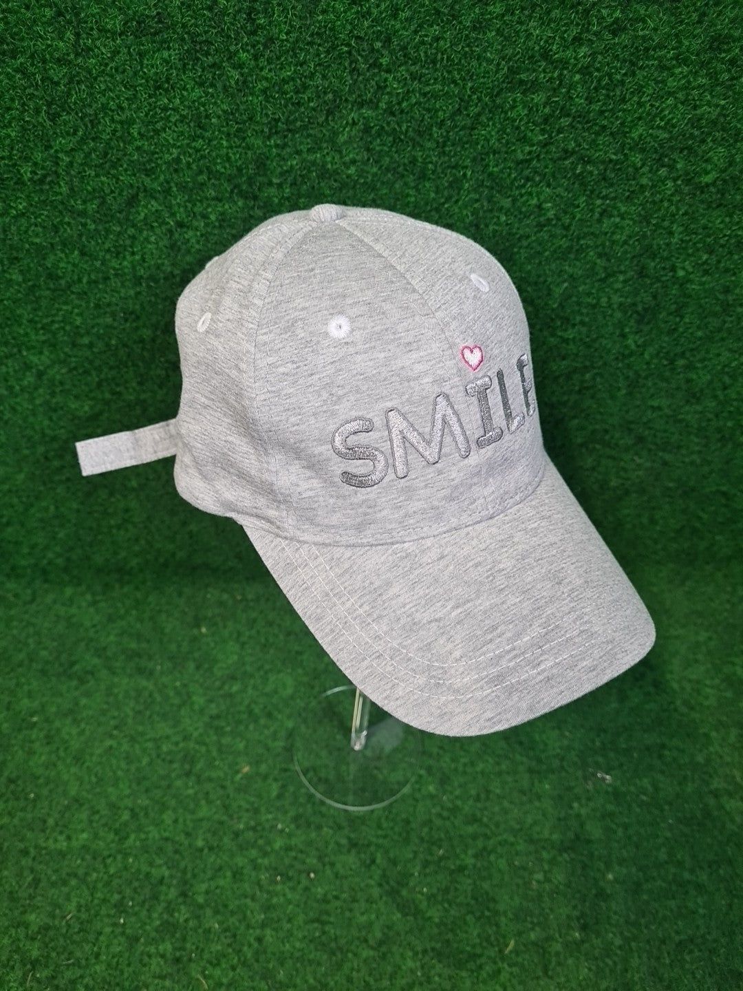 GIRLS GOLF Golf Mütze, Baseball Cap, Grau, One Size, Einstellbar, Damen, "Smile" 100 % Cotton - Abbildung 2