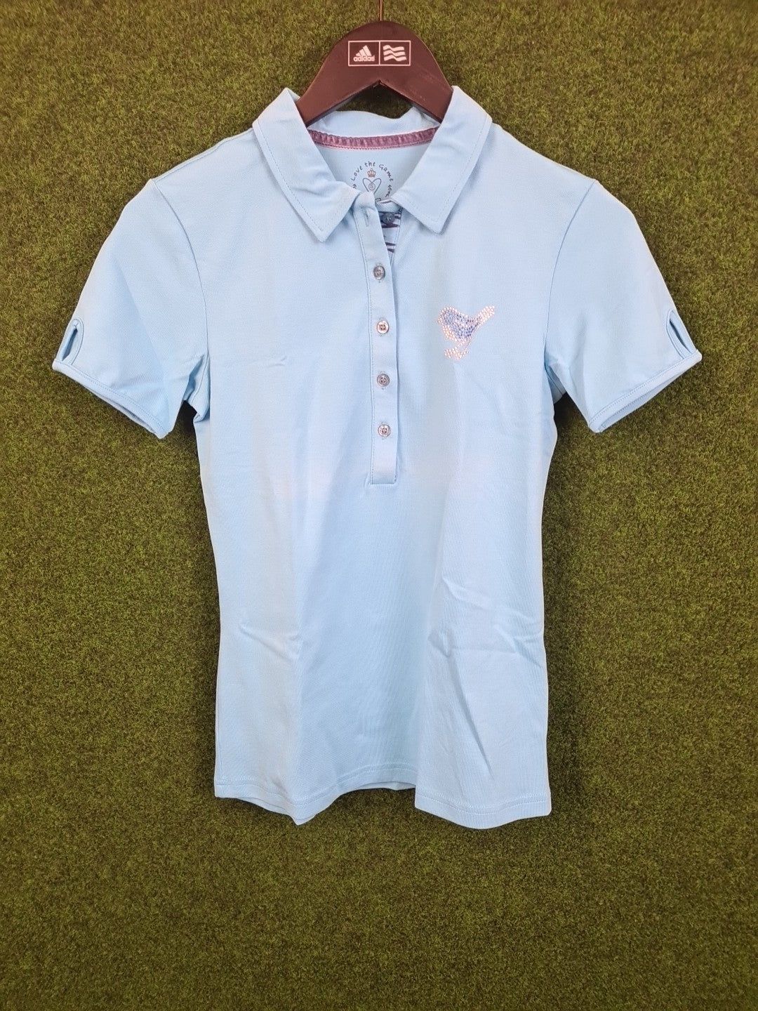 Girls Golf Poloshirt, Golf Shirt, S, Türkis, say yes in a heart, 46 % Cotton, 46 % Polyamid & 8 % Elasthan, Damen - Abbildung 1