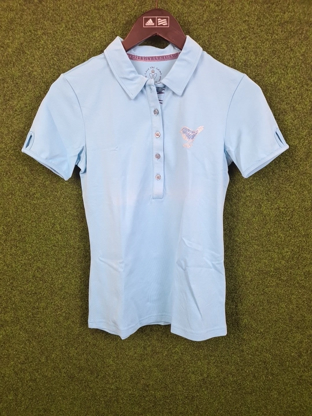 GIRLS GOLF Poloshirt, Golf Shirt, S, Türkis, say yes in a heart, 46 % Cotton, 46 % Polyamid & 8 % Elasthan, Damen - Abbildung 1