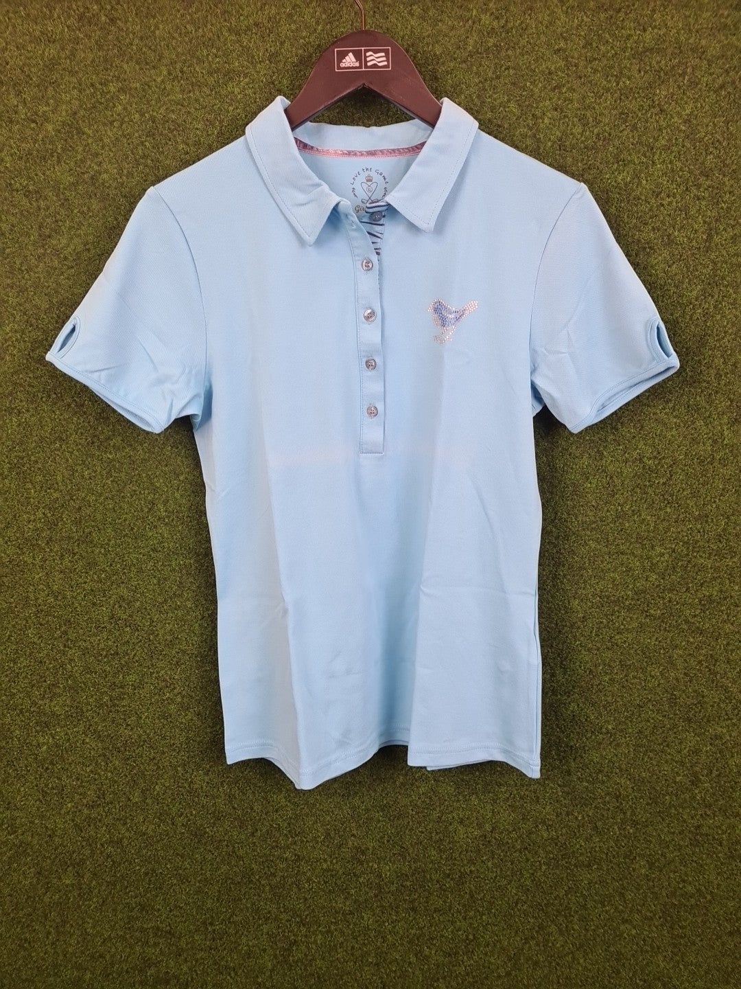 Girls Golf Poloshirt, Golf Shirt, XL, Türkis, say yes in a heart, 46 % Cotton, 46 % Polyamid & 8 % Elasthan, Damen - Abbildung 1