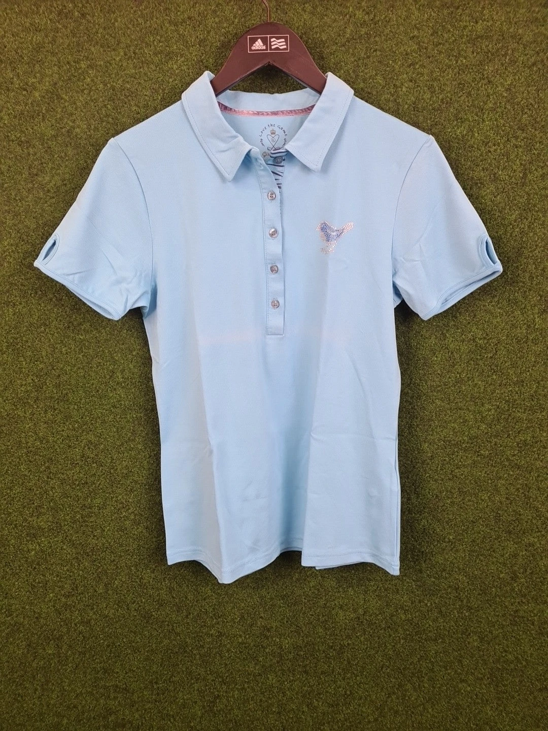 GIRLS GOLF Poloshirt, Golf Shirt, XL, Türkis, say yes in a heart, 46 % Cotton, 46 % Polyamid & 8 % Elasthan, Damen - Abbildung 1
