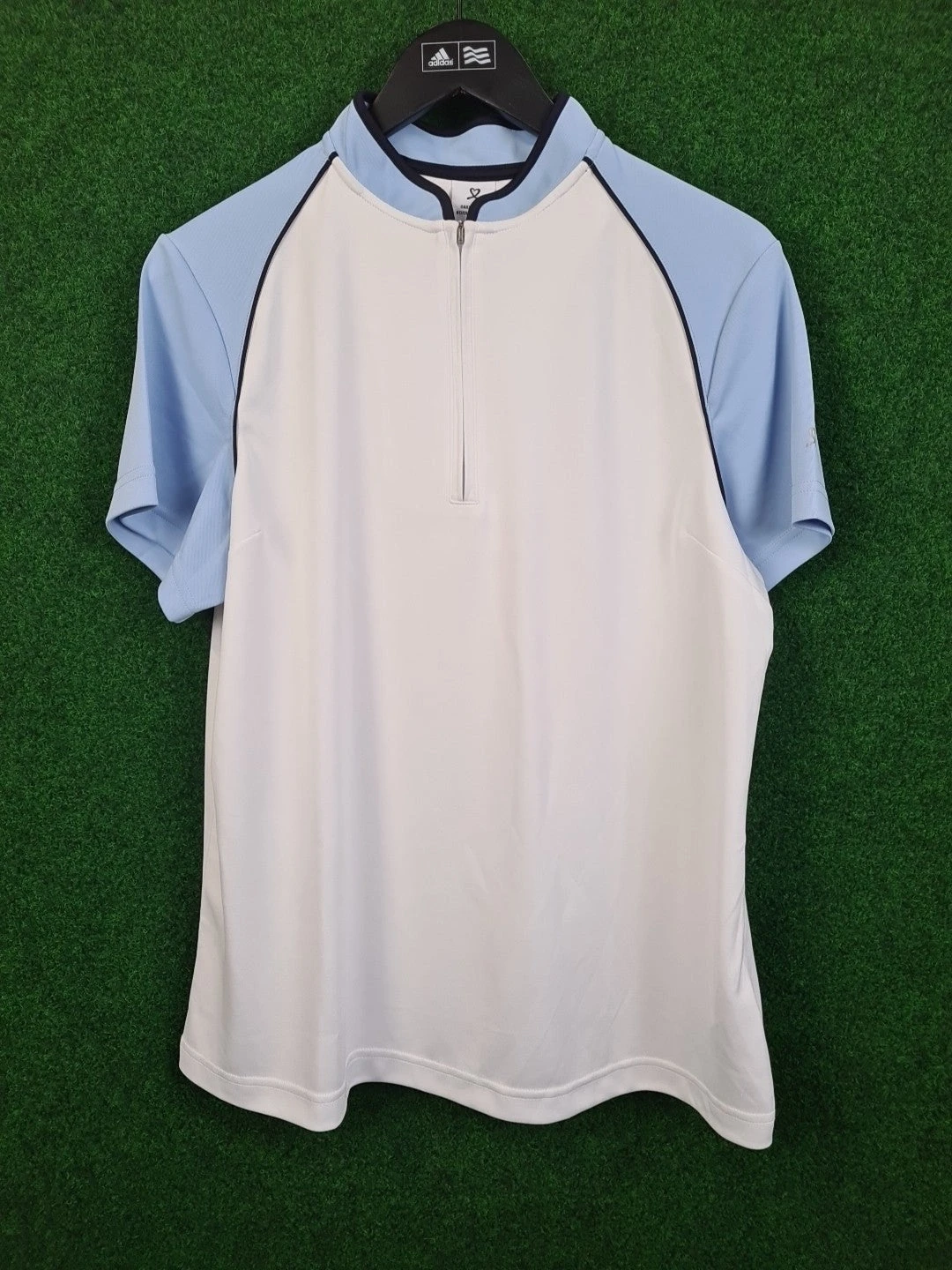 DAILY SPORTS Golfshirt, XXL / 2XL, Weiß & Blau, Megan, UV Protection UPF 30 +, 100 % Polyester, Damen - Abbildung 1